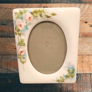 Vintage Terragraphics Ceramic Picture Photo Frame HandPainted Roses Signed Allen